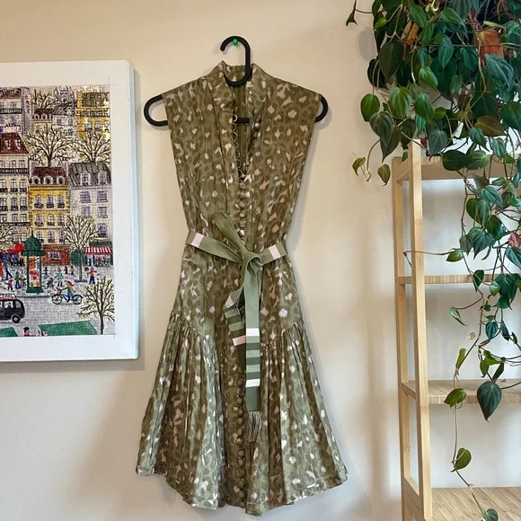ZIMMERMANN Carnaby Belted Leopard-Print Cotton-Voile Mini Dress 0P 🐆 - Picture 2 of 11